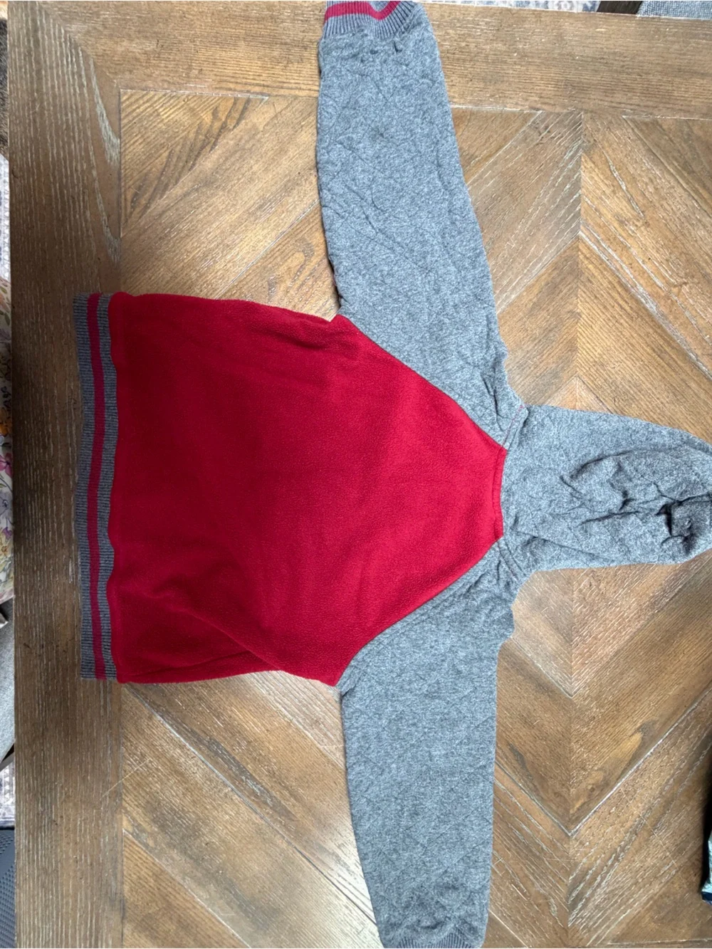 Kids Headquarters Red & Gray Hooded Jacket – Size 5